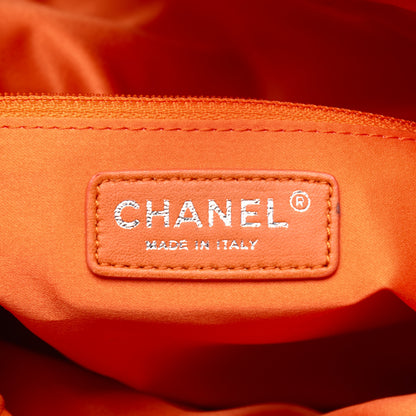Chanel Lambskin Quilted Jumbo Grocery By Chanel Drawstring Shopping Bag Orange 9 of 24