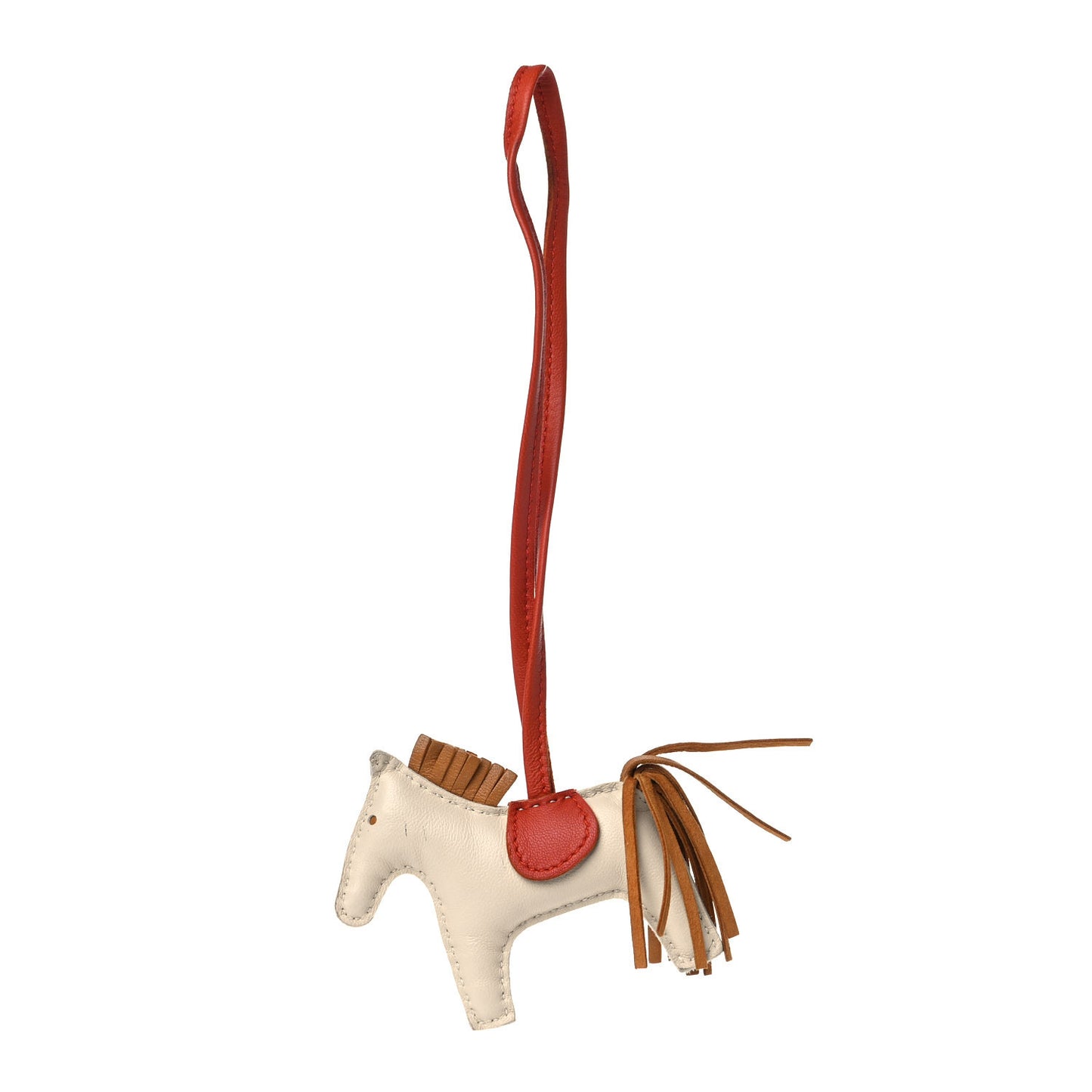 Milo Lambskin Grigri Rodeo Horse Bag Charm PM Craie Sesame Cornaline