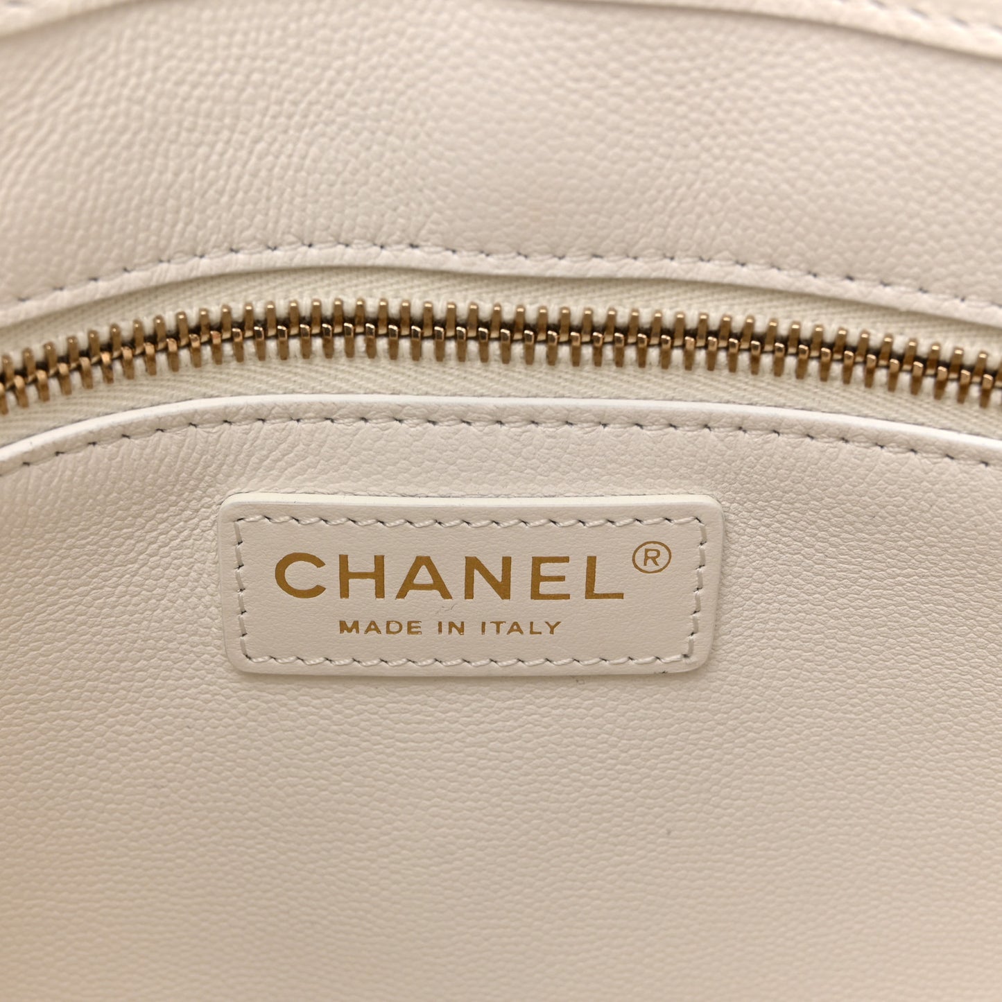 Caviar Quilted Small Shopping Tote White