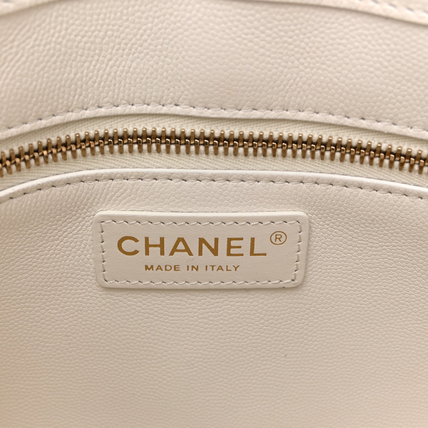 Chanel Caviar Quilted Small Shopping Tote White 6 of 13