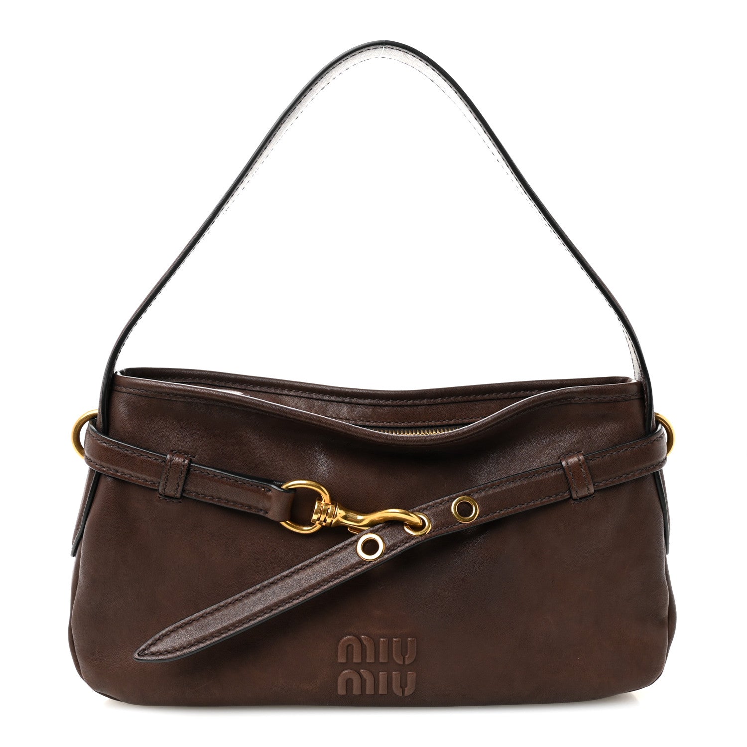 Miu Miu Nappa Aviator Regular Aventure Shoulder Bag Briarwood 1 of 11