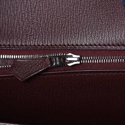 Hermes Togo Swift Officier Birkin 40 Bleu Encre Bordeaux 14 of 35