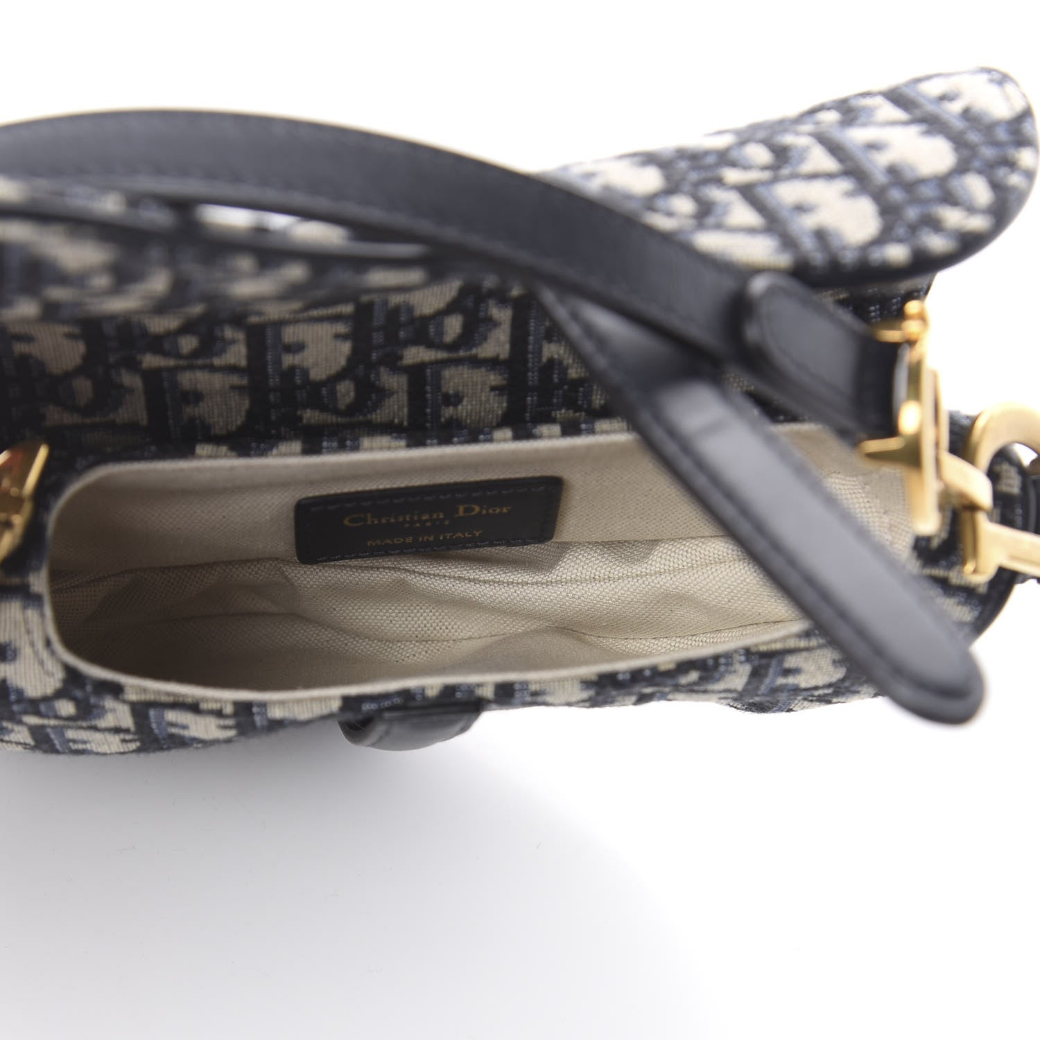 Christian Dior Oblique Mini Saddle Bag Blue 4 of 8