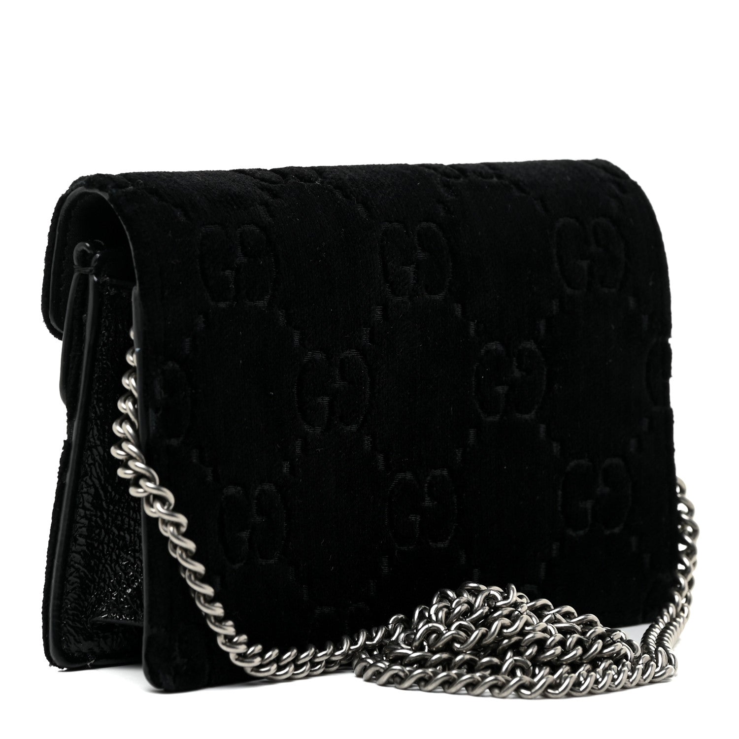 Gucci Velvet GG Monogram Super Mini Dionysus Shoulder Bag Black 3 of 18