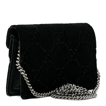 Gucci Velvet GG Monogram Super Mini Dionysus Shoulder Bag Black 3 of 18
