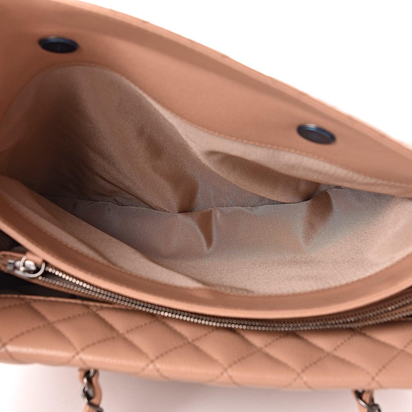 Caviar Quilted Large City Shopping Tote Beige