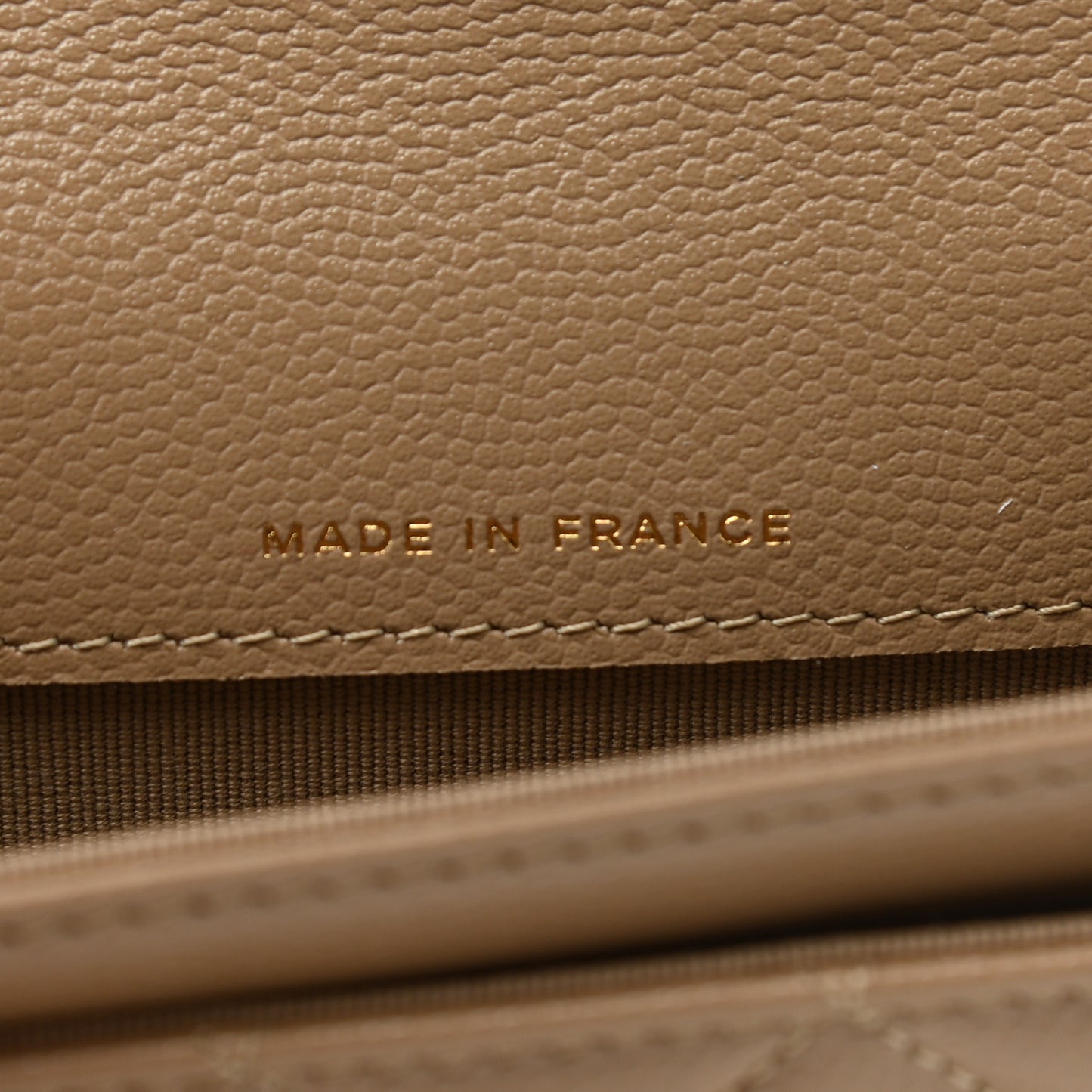 Caviar Quilted Flap Card Holder Wallet Beige