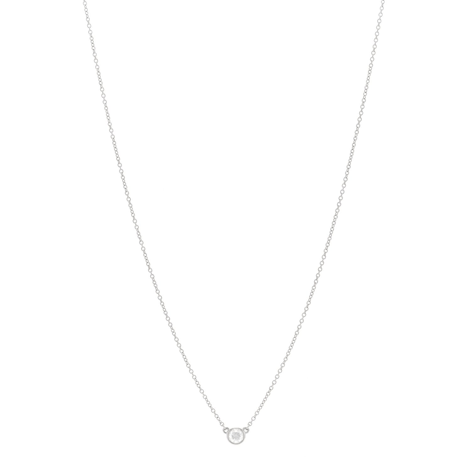 Tiffany Platinum Diamond .17ct Elsa Peretti Diamonds By The Yard Pendant Necklace 1 of 5