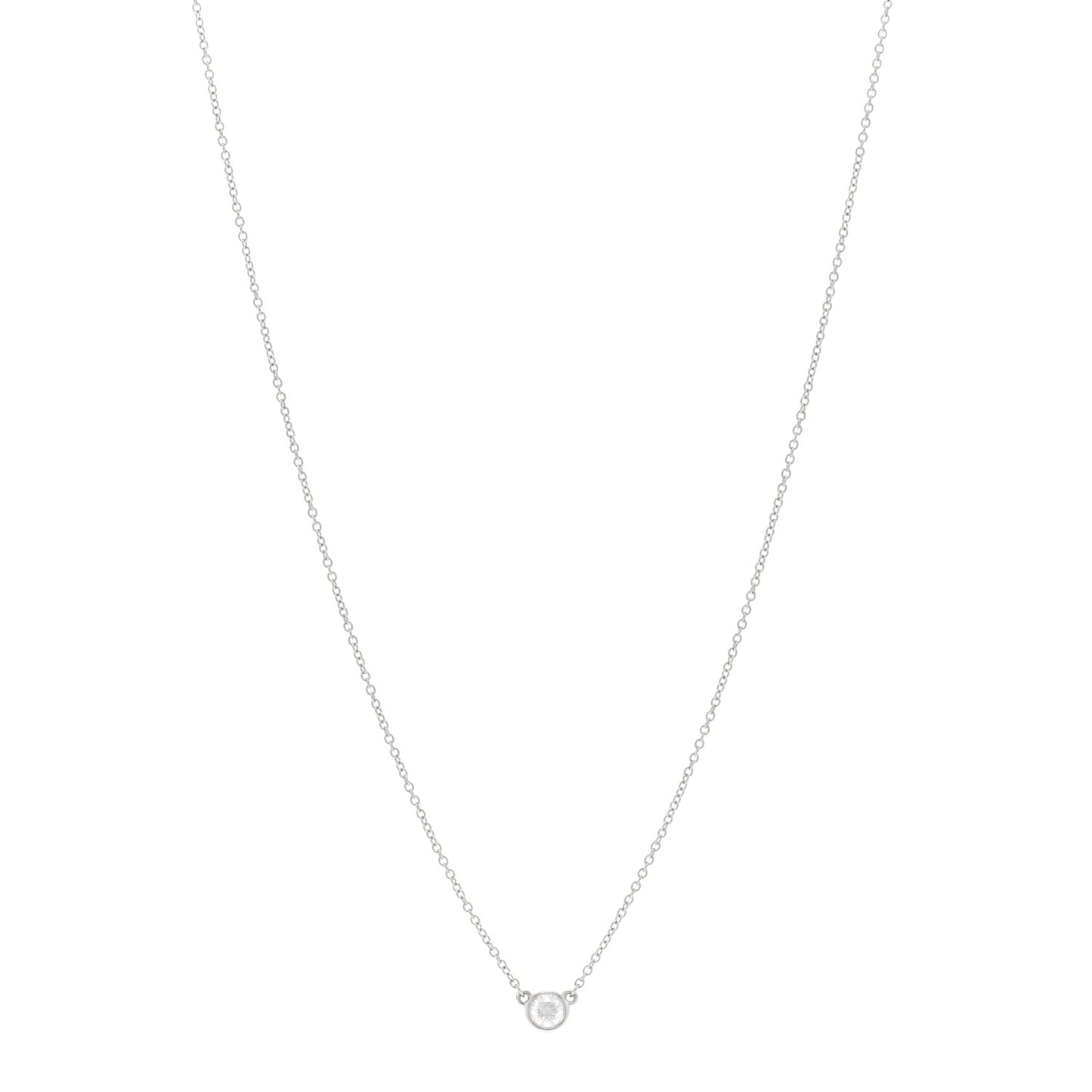 Platinum Diamond .17ct Elsa Peretti Diamonds By The Yard Pendant Necklace
