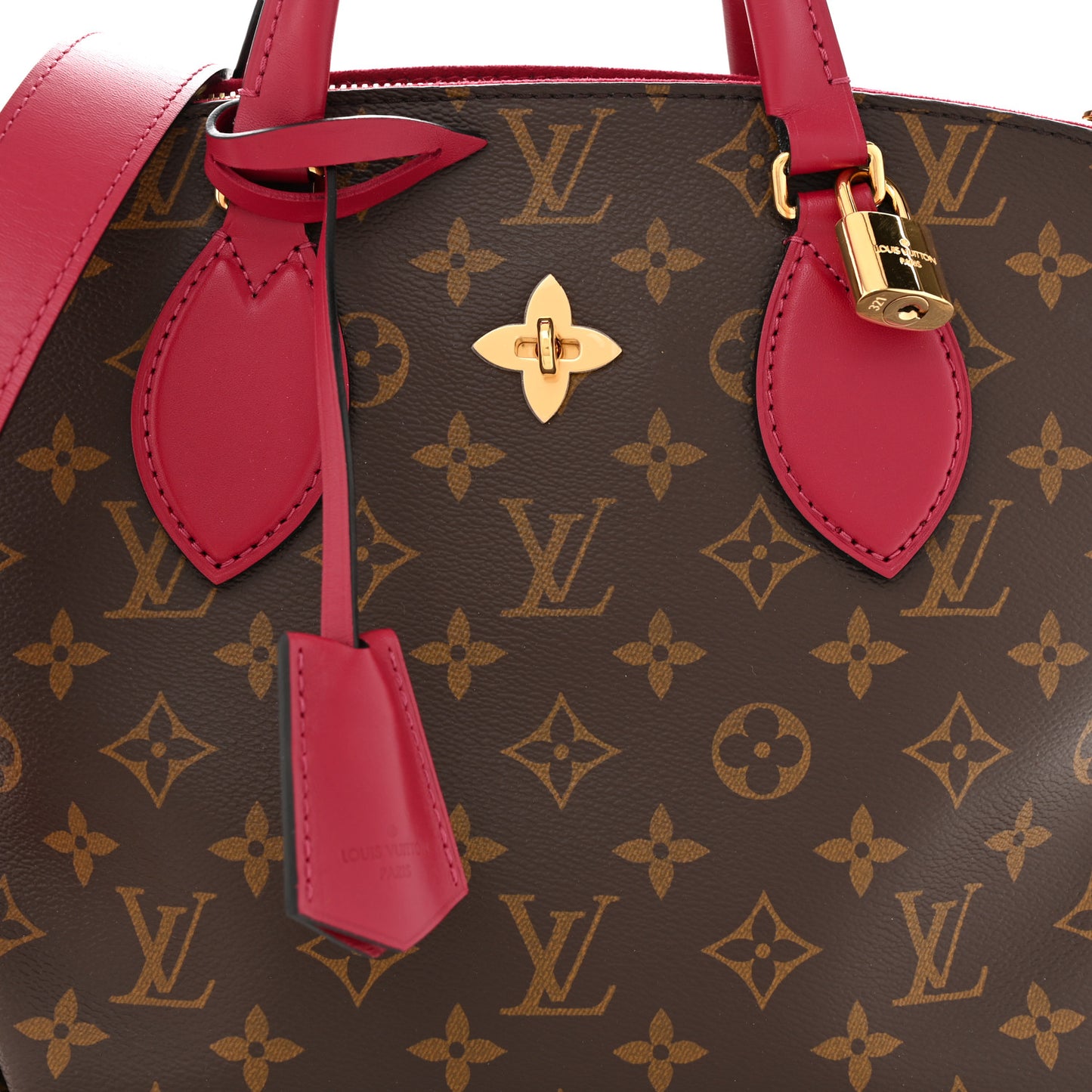Monogram Flower Zipped Tote PM Lie De Vin