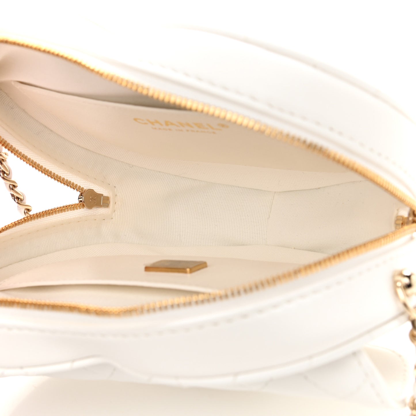 Lambskin Quilted CC In Love Heart Bag White