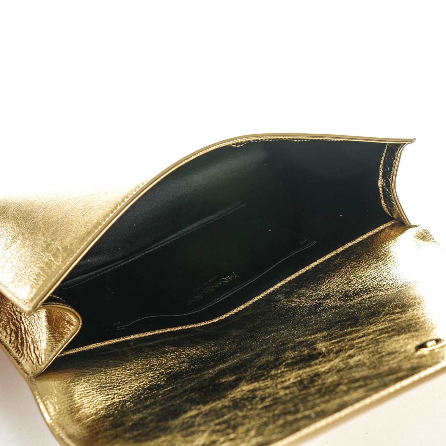 Saint Laurent Metallic Calfskin Monogram Large Belle De Jour Clutch Gold 5 of 7