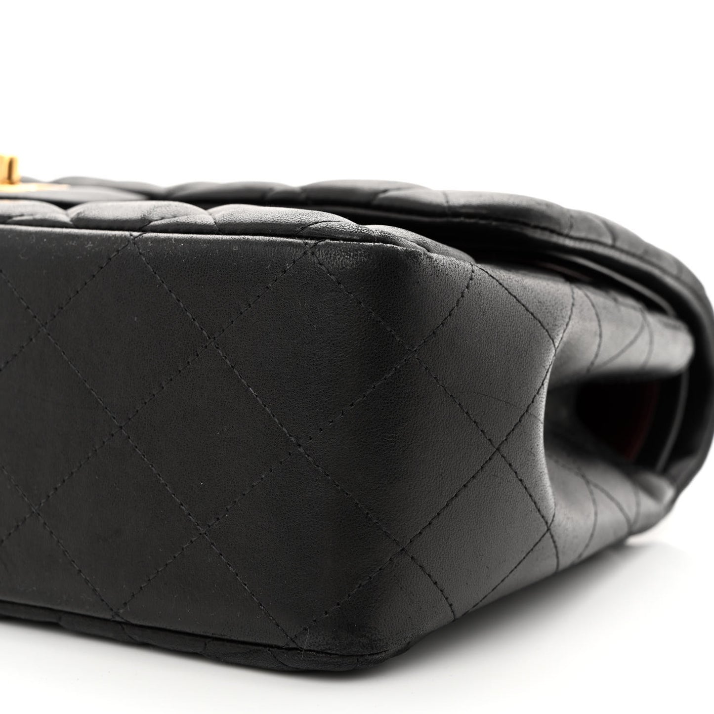 Lambskin Quilted Jumbo Double Flap Black
