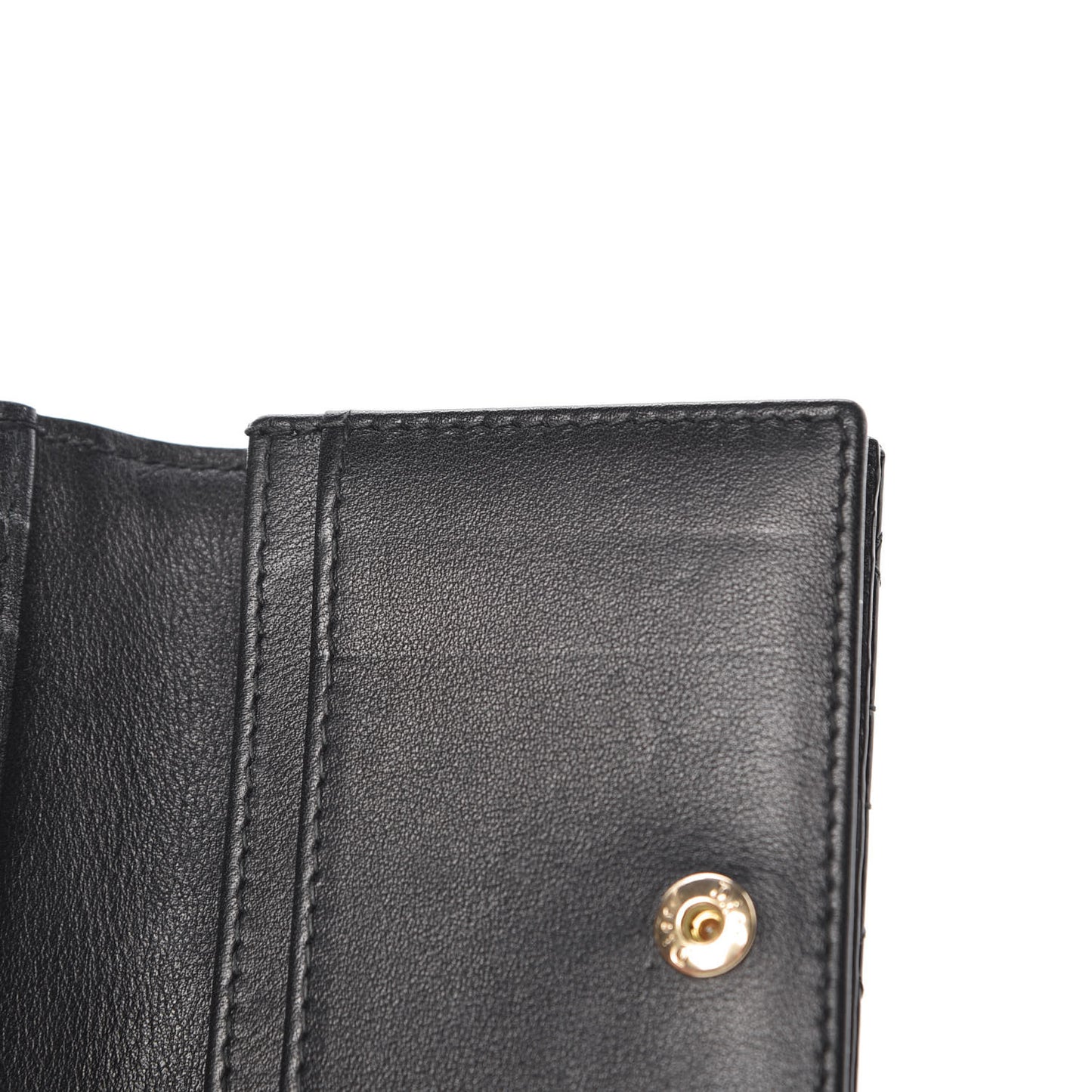 Patent Cannage Small Lady Dior Flap Card Holder Black