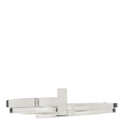 Tiffany Sterling Silver Diamond T Square Wrap Bracelet 1 of 4