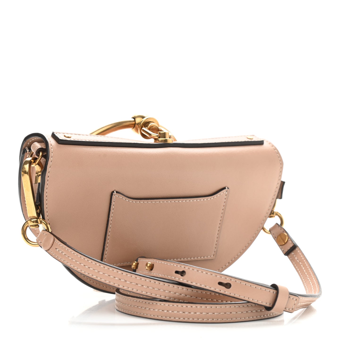 Calfskin Small Nile Bracelet Minaudiere Bag Biscotti Beige