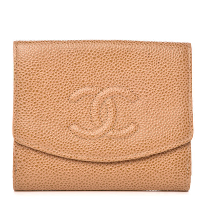 Chanel Caviar Timeless CC Compact French Wallet Beige 13 of 16