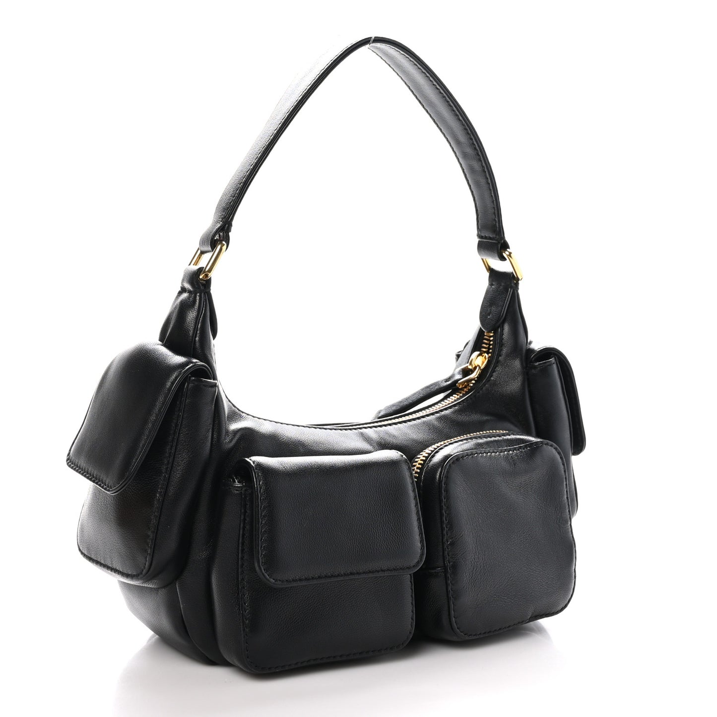 Nappa Multi Pocket Hobo Black