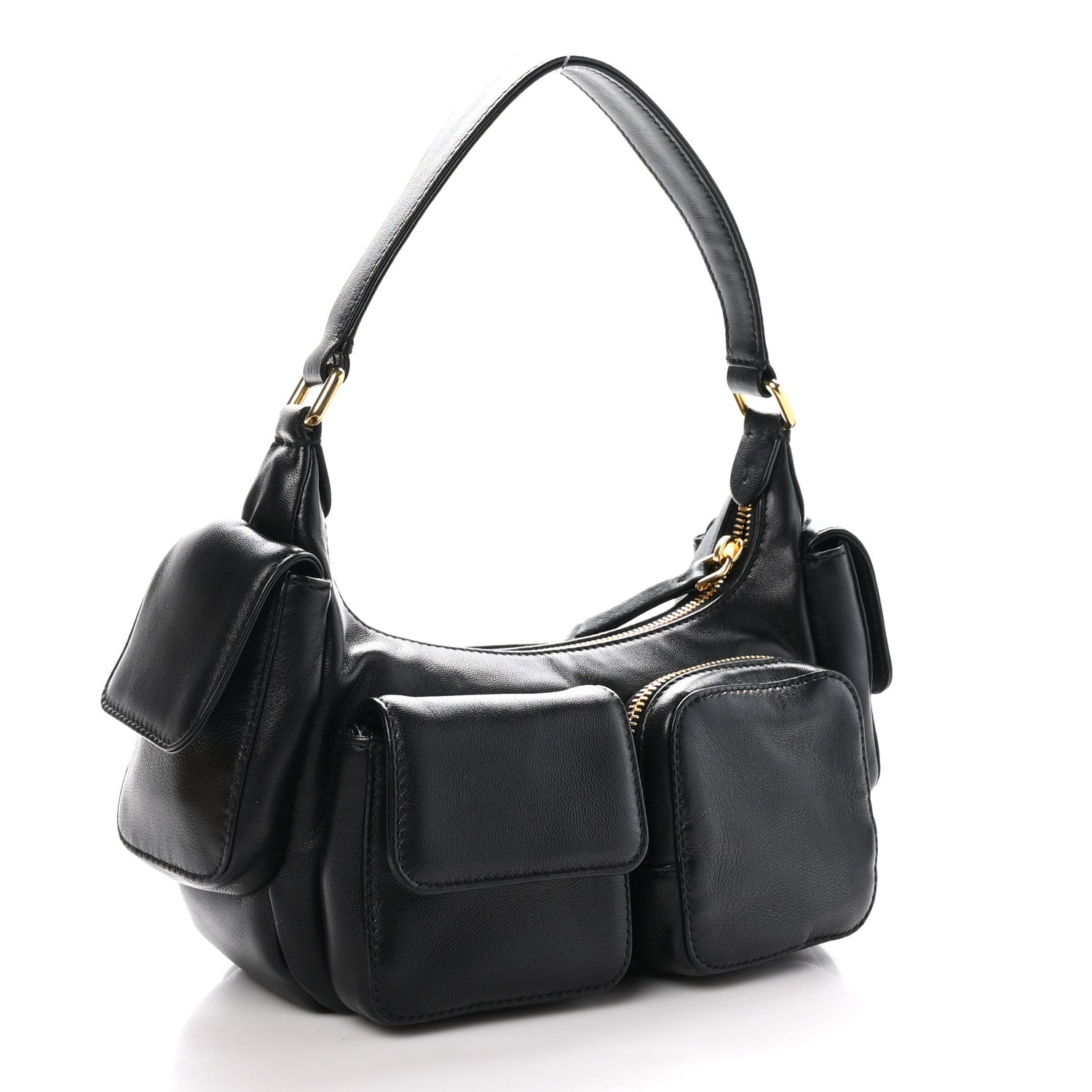 Miu Miu Nappa Multi Pocket Hobo Black 3 of 9