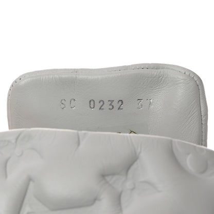 Louis Vuitton Lambskin Embossed Monogram Pool Pillow Flat Comfort Mule 37 White 7 of 9