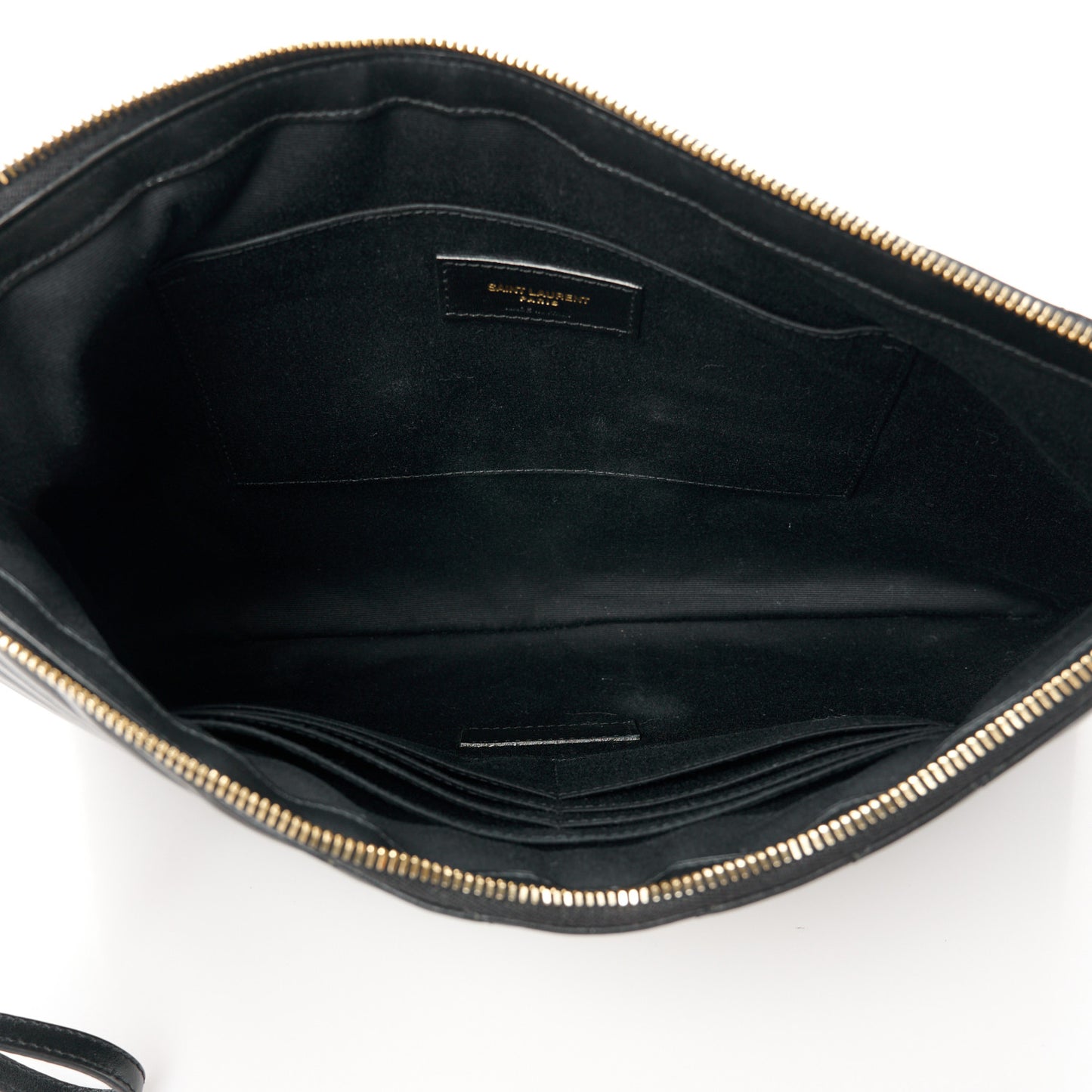 Calfskin Matelasse Chevron Monogram Document Holder Black