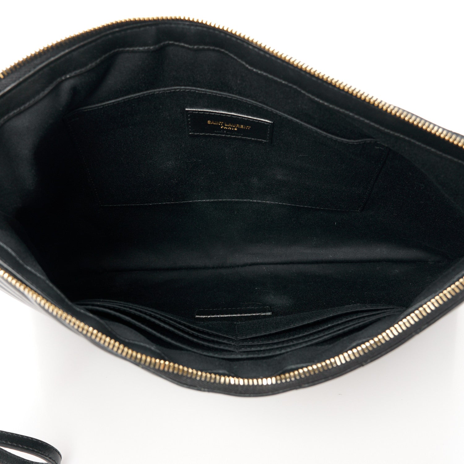 Saint Laurent Calfskin Matelasse Chevron Monogram Document Holder Black 5 of 8