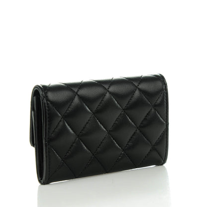Chanel Lambskin Quilted Flap Card Holder Black 3 of 8