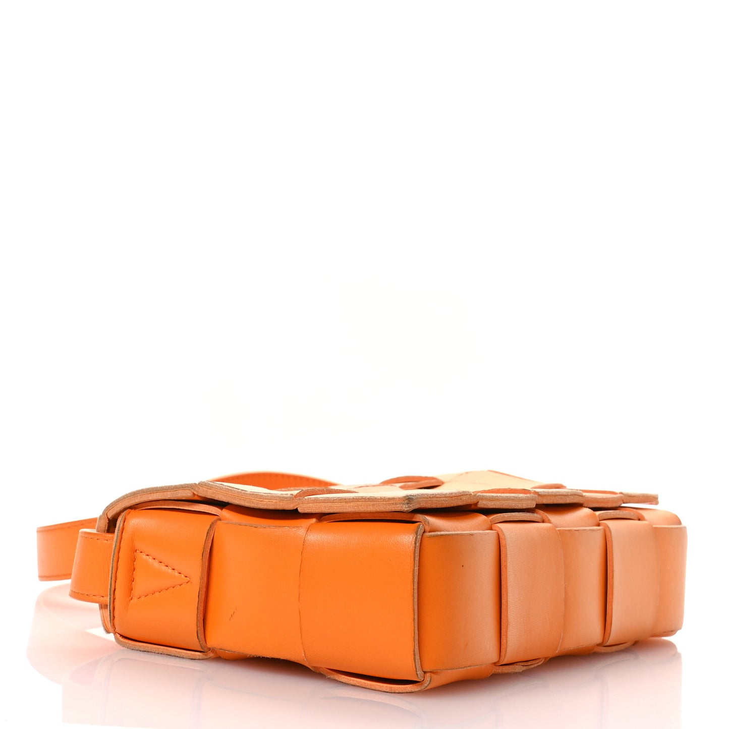 Lambskin Maxi Intrecciato Cassette Crossbody Bag Tangerine