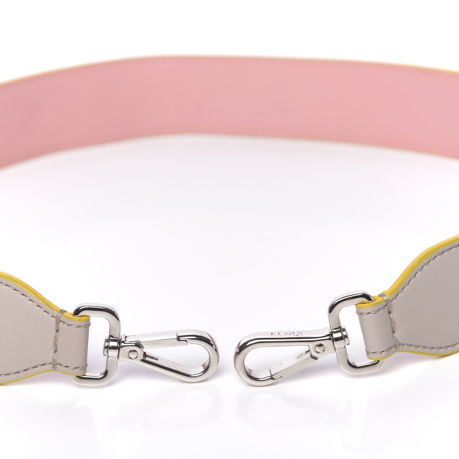 Fendi Vitello Dolce Bi-Color Strap You Grigio Polvere Bubblegum 4 of 4
