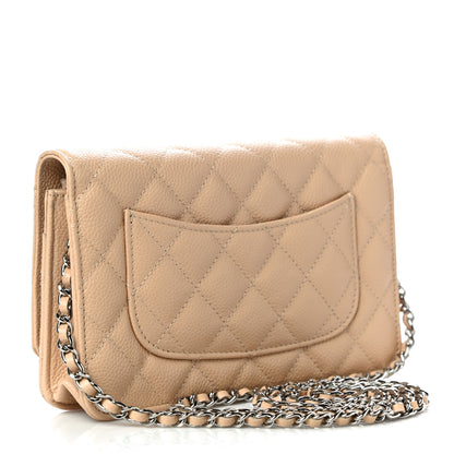 Chanel Caviar Quilted Wallet On Chain WOC Beige 3 of 12