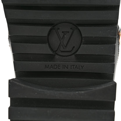 Louis Vuitton Calfskin Pony Hair Platform Sandals 37 Black 6 of 8