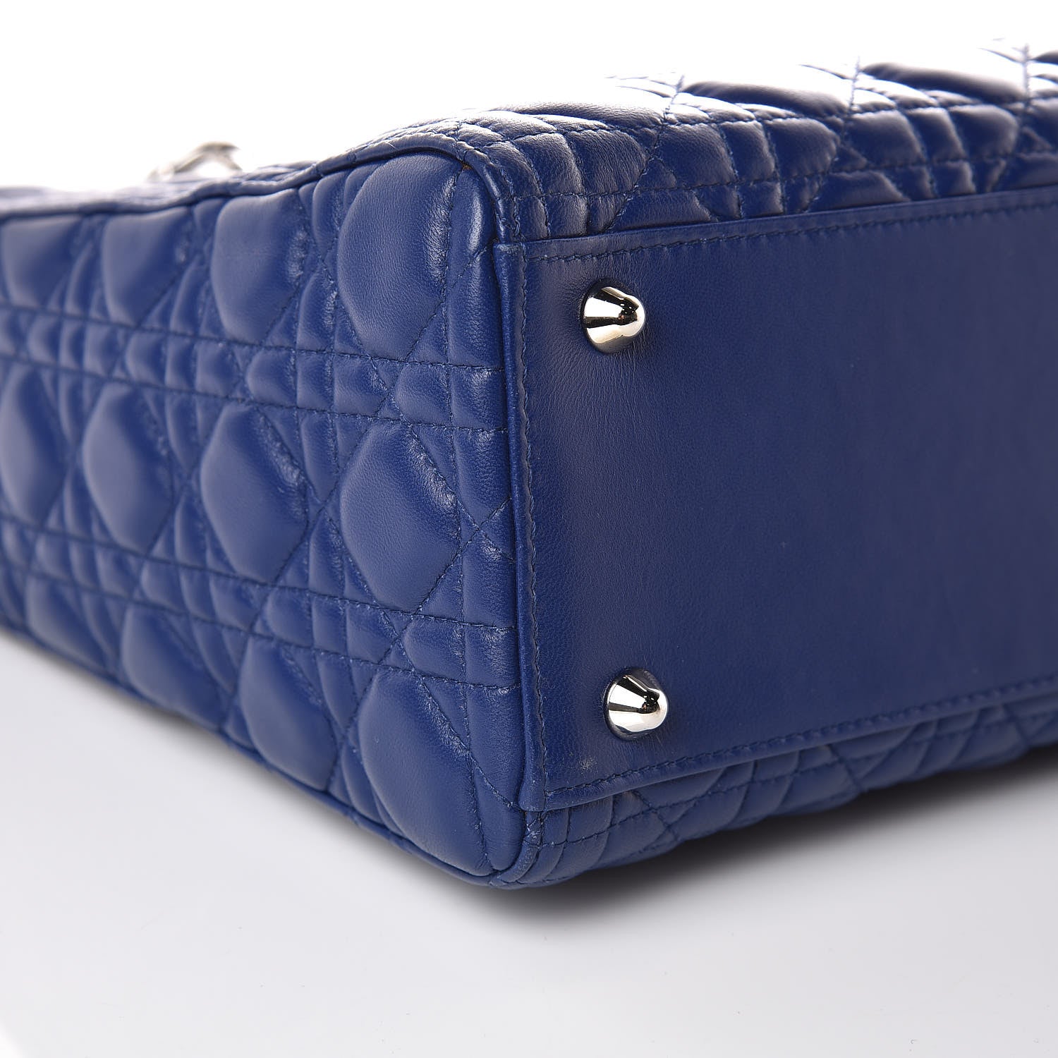 Christian Dior Lambskin Cannage Large Lady Dior Blue 8 of 9