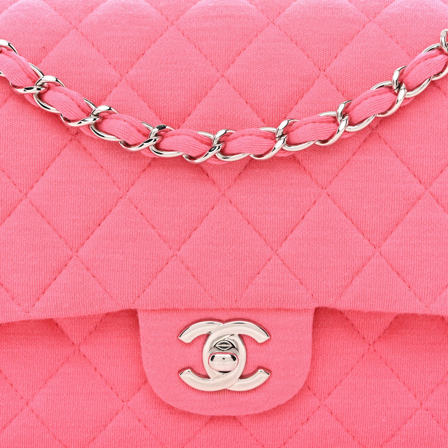 Chanel Jersey Quilted Medium Double Flap Dark Pink 7 of 10