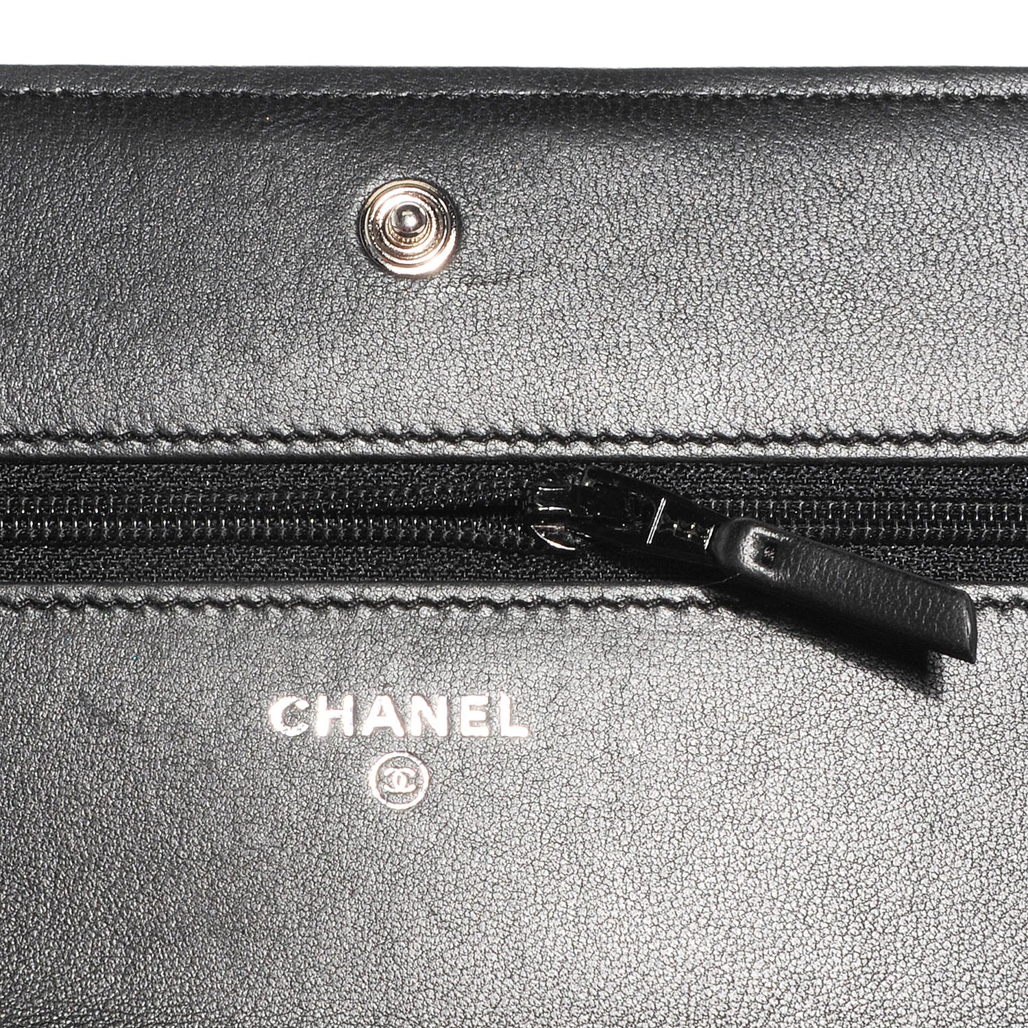Chanel Lambskin Quilted Boy Wallet On Chain WOC Black 6 of 10