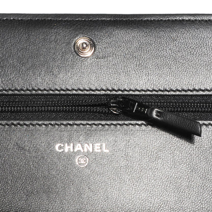 Chanel Lambskin Quilted Boy Wallet On Chain WOC Black 6 of 10