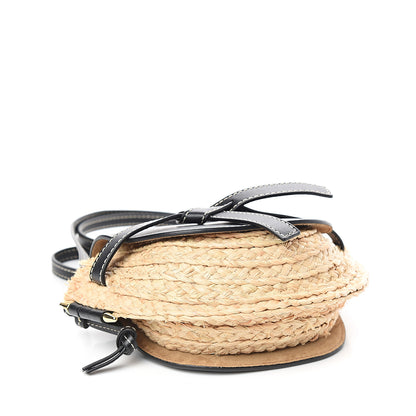 Loewe Calfskin Raffia Mini Gate Crossbody Bag Natural Black 3 of 8