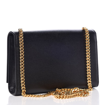 Saint Laurent Grain De Poudre Small Monogram Kate Satchel Black 3 of 9