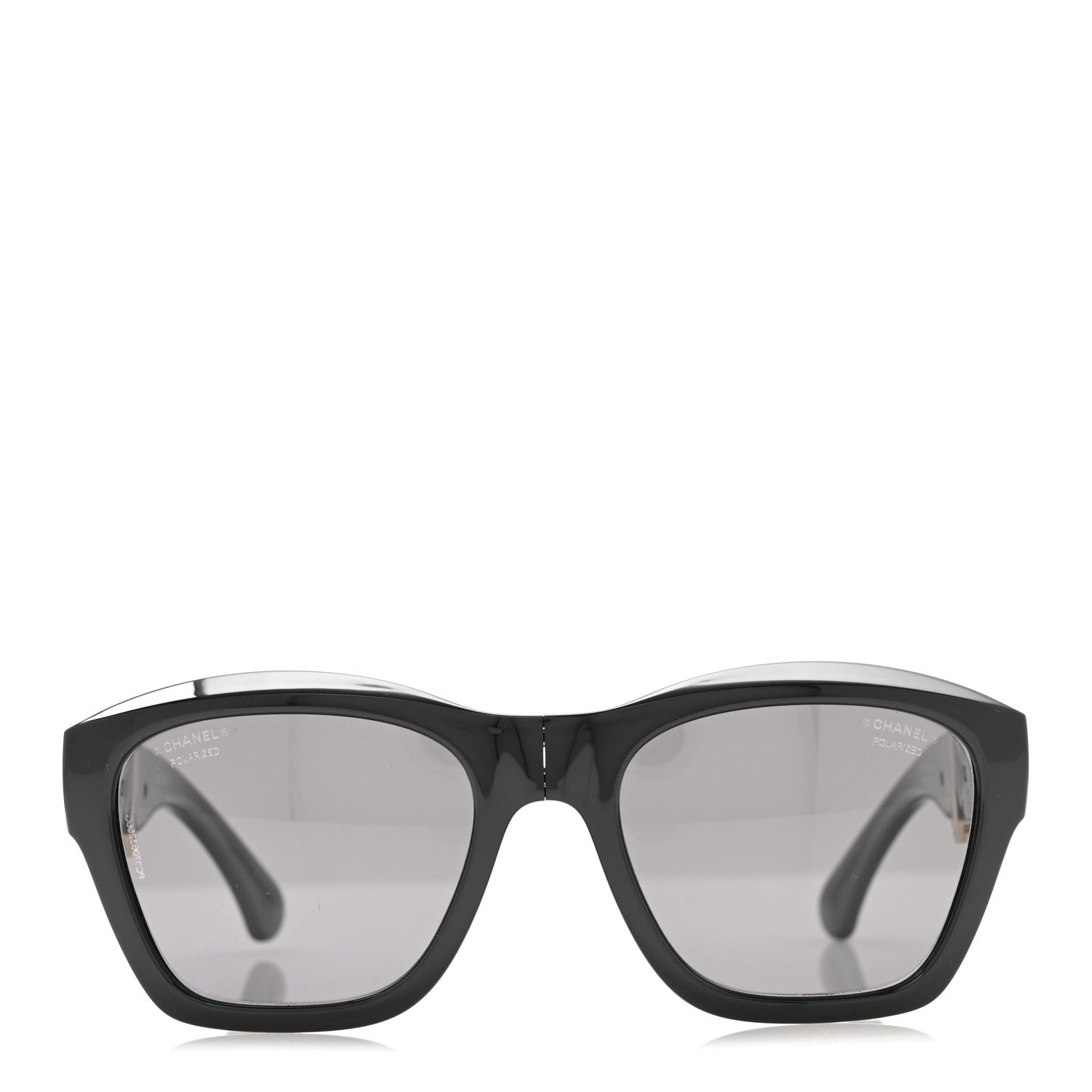 Chanel Acetate Crystal Polarized Square Folding Sunglasses 71692 Black 2 of 8