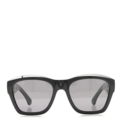 Chanel Acetate Crystal Polarized Square Folding Sunglasses 71692 Black 2 of 8