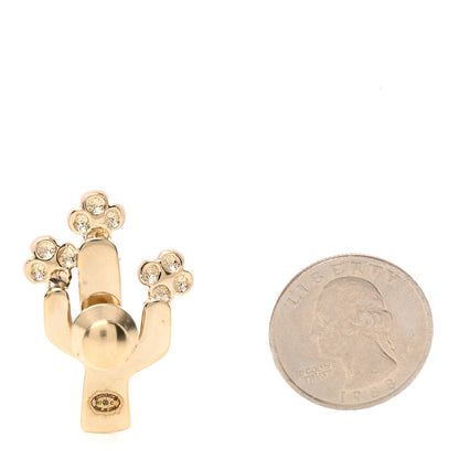 Chanel Enamel Pearl Cactus Brooch Green Gold 2 of 3