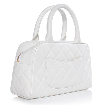 Chanel Caviar Quilted Small Bowler White 3 of 7