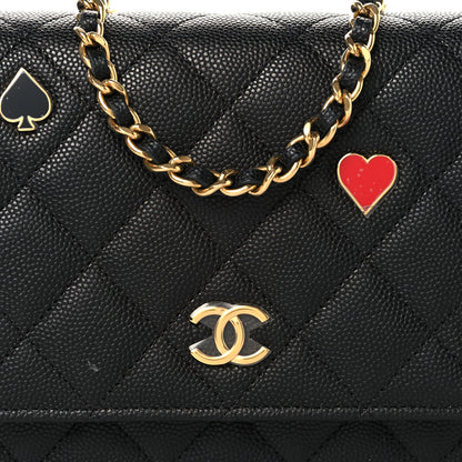 Chanel Caviar Quilted Enamel Coco Casino Wallet On Chain WOC Black 9 of 11