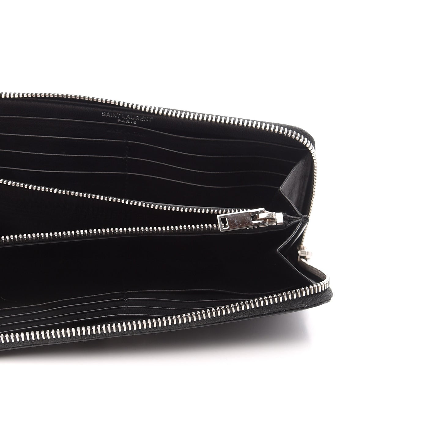 Calfskin Crocodile Embossed Monogram Zip Around Wallet Black