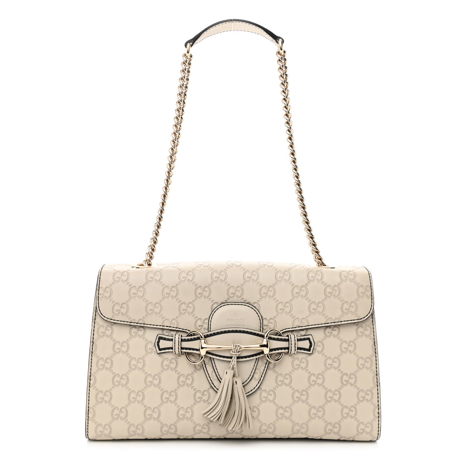 Gucci Guccissima Signature Medium Emily Chain Shoulder Bag Mystic White 1 of 10