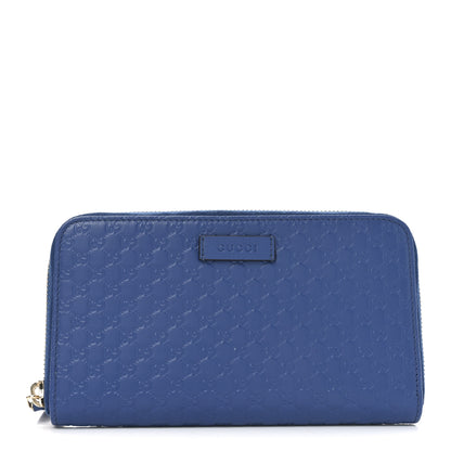 Gucci Guccissima Zip Around Wallet Blue 1 of 7