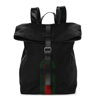 Gucci Techno Canvas Web Single Buckle Backpack Black 1 of 11
