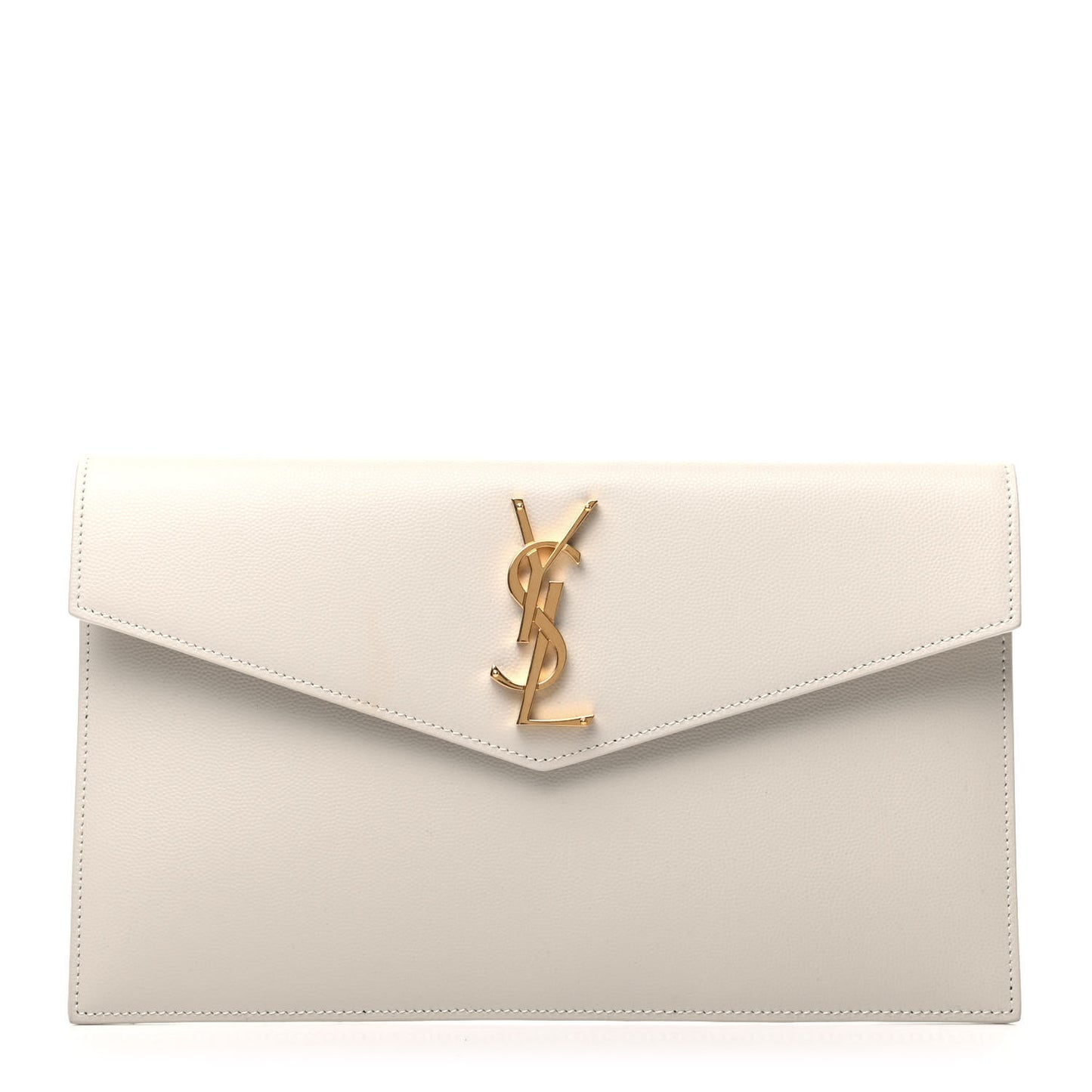 Smooth Shiny Calfskin Medium Uptown Pouch Crema Soft