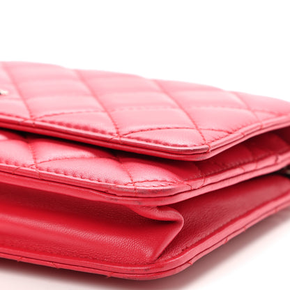 Chanel Lambskin Quilted Wallet On Chain WOC Fuchsia 10 of 13