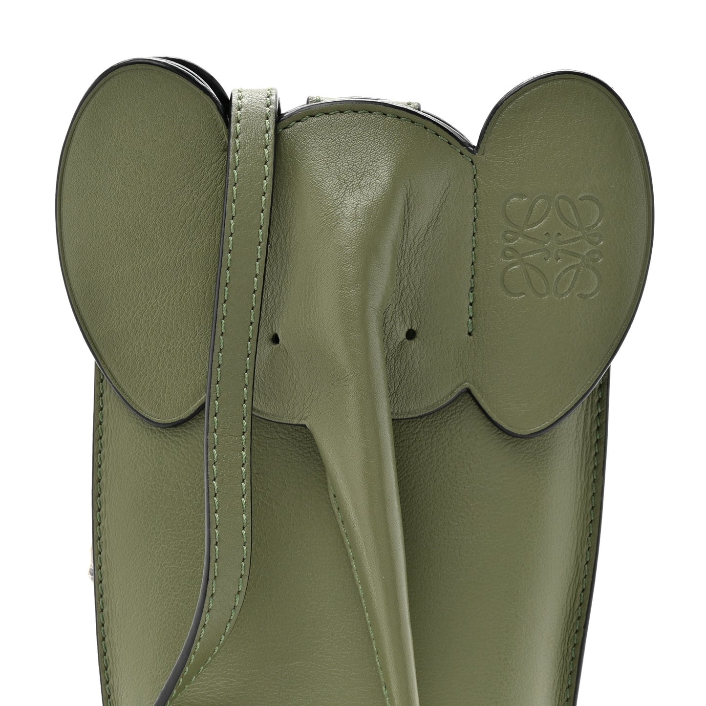 Calfskin Elephant Pouch Crossbody Bag Avocado