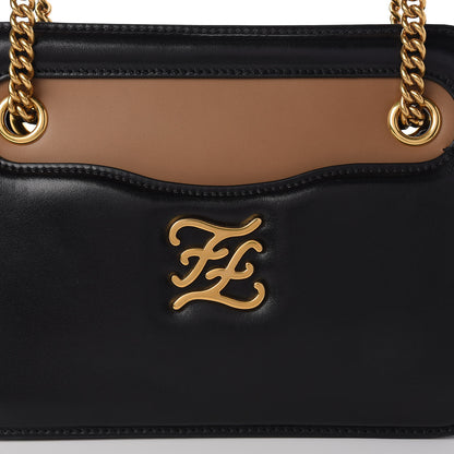 Fendi Vitello Glacier Karligraphy Pocket Shoulder Bag Black Gingerbread 11 of 11